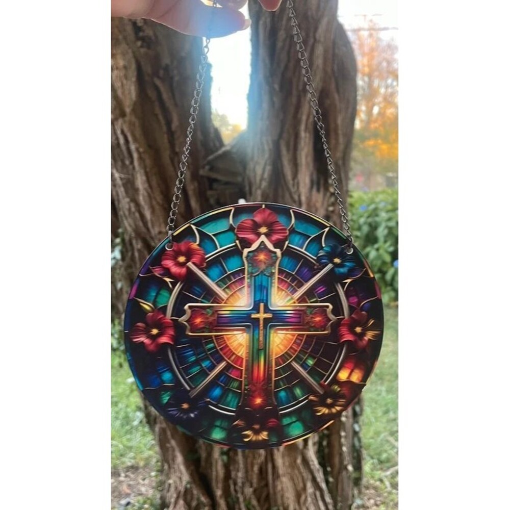3D Cross Acrylic Double Sided Sun Catcher or Wall Art
